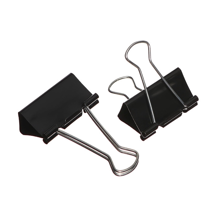 Набор зажимов для бумаг черных 41мм 24 штук, в пластиковой тубе Набор зажимов для бумаг черных 41мм 24 штук, в пластиковой тубе