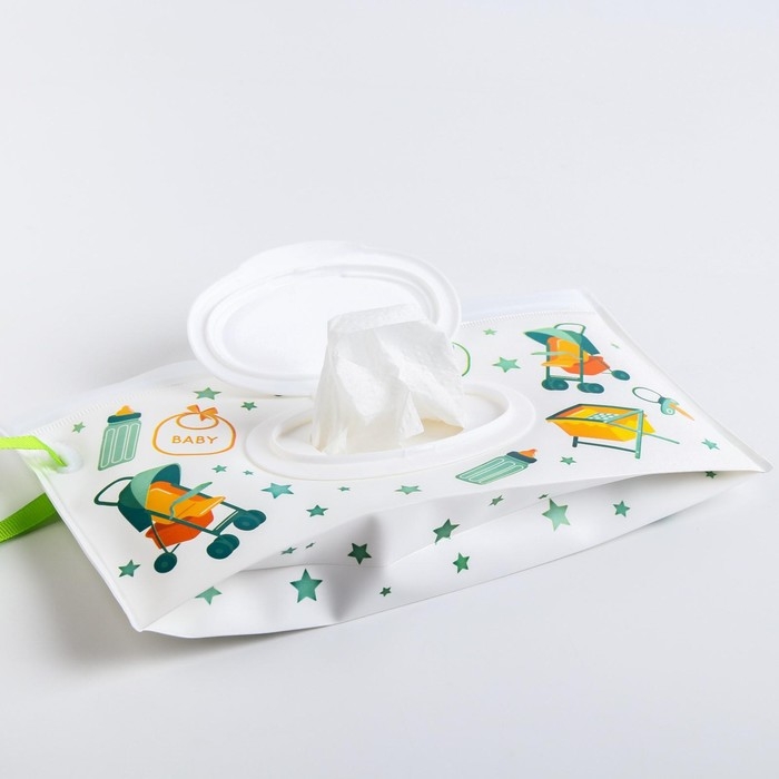 Контейнер для салфеток с петелькой &laquo;Коляски&raquo;, цвет МИКС