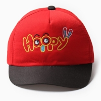 Кепка детская MINAKU "Happy", цв. красный, р-р 46-48 Кепка детская MINAKU "Happy", цв. красный, р-р 46-48