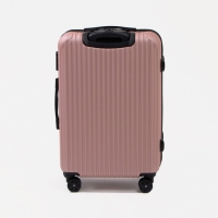 Чемодан средний 60 л (M), отдел на молнии, кодовый замок, цвет розовый