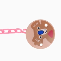 Набор: Соска - пустышка с держателем &laquo;Коала&raquo;, классичекая, +6 мес, цвет коралловый