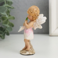 Сувенир полистоун "Ангелочек-музыкант - игра цветов" МИКС 3,5х4,5х9 см