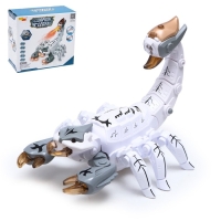 Скорпион &laquo;Техно&raquo;, эффект дыма, световые и звуковые эффекты, работает от батареек, цвет белый