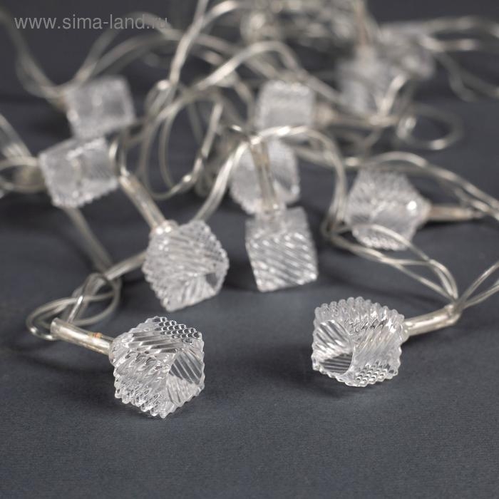 Гирлянда &laquo;Нить&raquo; 5 м с насадками &laquo;Кубики тающие&raquo;, IP20, прозрачная нить, 20 LED, свечение мульти (RG/RB), мигание, 220 В