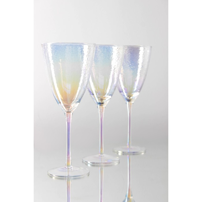 Бокал для вина стеклянный Magistro &laquo;Жемчуг&raquo;, 400 мл, 9,5&times;23 см, цвет перламутровый