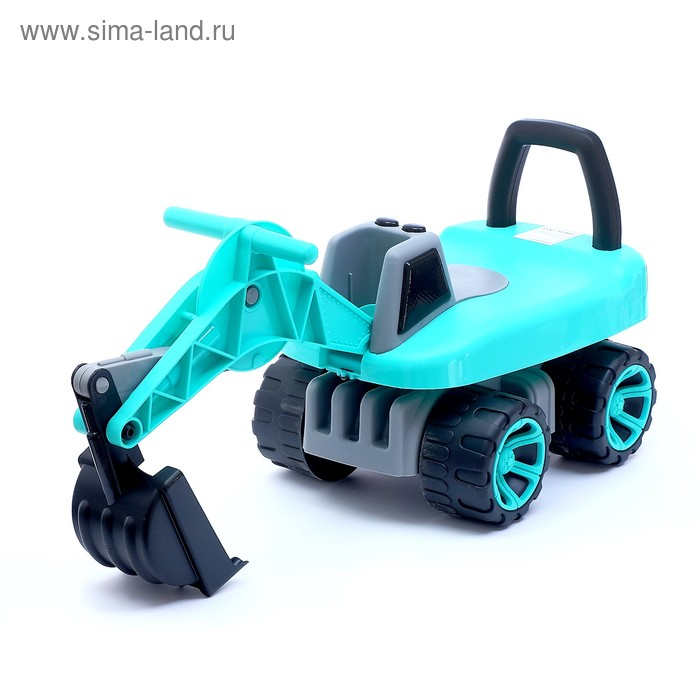 Толокар &laquo;Экскаватор&raquo;, подвижный ковш, световые и звуковые эффекты, цвет зелёный