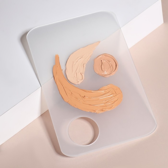 Палитра для смешивания косметики, 10 &times; 15 см, с отверстием, цвет прозрачный матовый