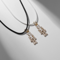 Кулоны «Неразлучники» скелеты, цвет бело-чёрный в золоте, 45 см Кулоны «Неразлучники» скелеты, цвет бело-чёрный в золоте, 45 см