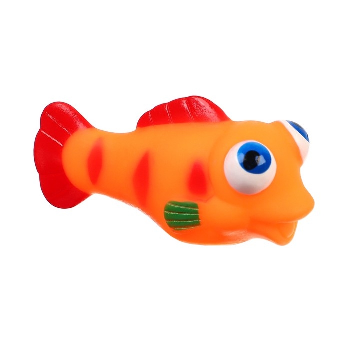 Набор резиновых игрушек для ванны &laquo;Рыбки лупоглазики&raquo;, 12 см, с пищалкой, 6 шт, Крошка Я