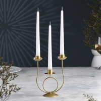 Подсвечник "Трио" металл на 3 свечи, 17х18 см, золотой Подсвечник "Трио" металл на 3 свечи, 17х18 см, золотой