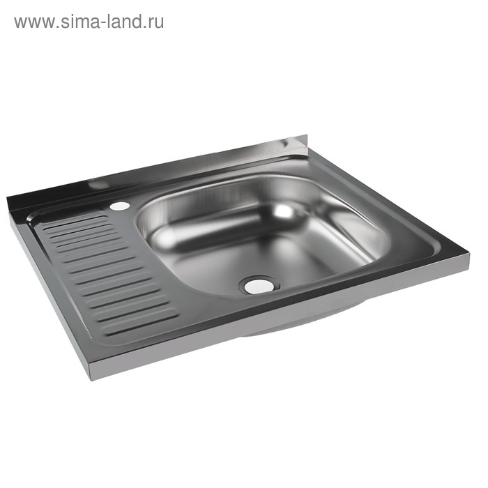 Мойка кухонная Мойка кухонная "Владикс", накладная, без сифона, 60х50 см, правая, нержавеющая сталь 0.4 мм