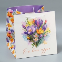 Пакет подарочный квадратный, упаковка, &laquo;От всей души&raquo;, 30 х 30 х 30 см