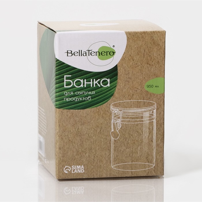 Банка стеклянная для сыпучих продуктов Magistro &laquo;Эко&raquo;, 950 мл, 10&times;15 см, с бугельным замком