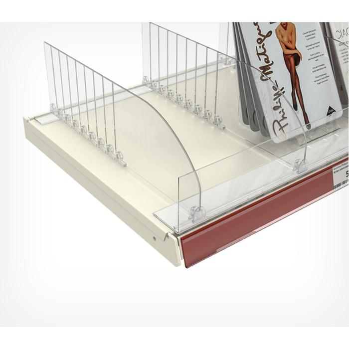 Ограничитель передний пластиковый с Т-профилем, 1000&times;66&times;80 мм, прозрачный