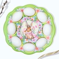 Пасхальная подставка на 8 яиц и кулич &laquo;Счастья в доме!&raquo;, 24 х 25 см.