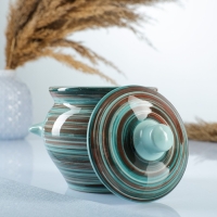 Горшок керамический для запекания №5 с ручками, 0,5л / 10х10,5см, скандинавия