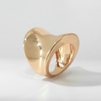 Кольцо металл &laquo;Тренд&raquo; вогнутое, цвет золото, размер 17