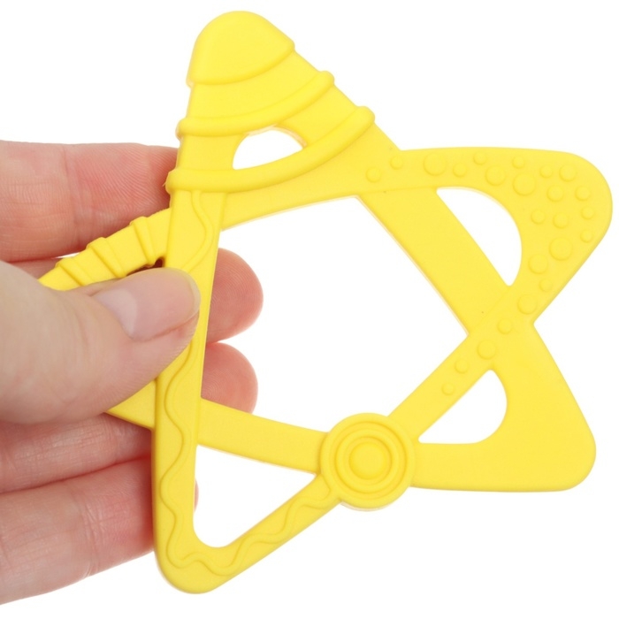 Прорезыватель силиконовый &laquo;Звёздочка&raquo;, цвет жёлтый, ТЭП, КНОПА