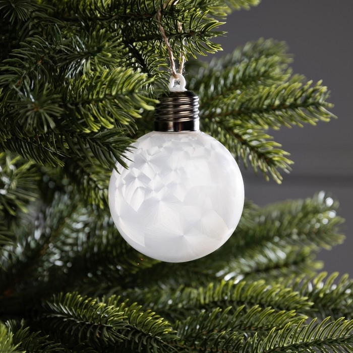 Елочный шар &laquo;Светлый шар&raquo; d=8 см, 5 LED, LR44x3 (в комплекте), свечение тёплое белое