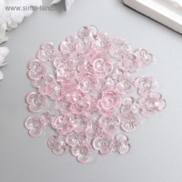 Бусины для творчества пластик "Шляпка для бусин" набор 50 шт прозрачный розовый 0,4х1х1 см