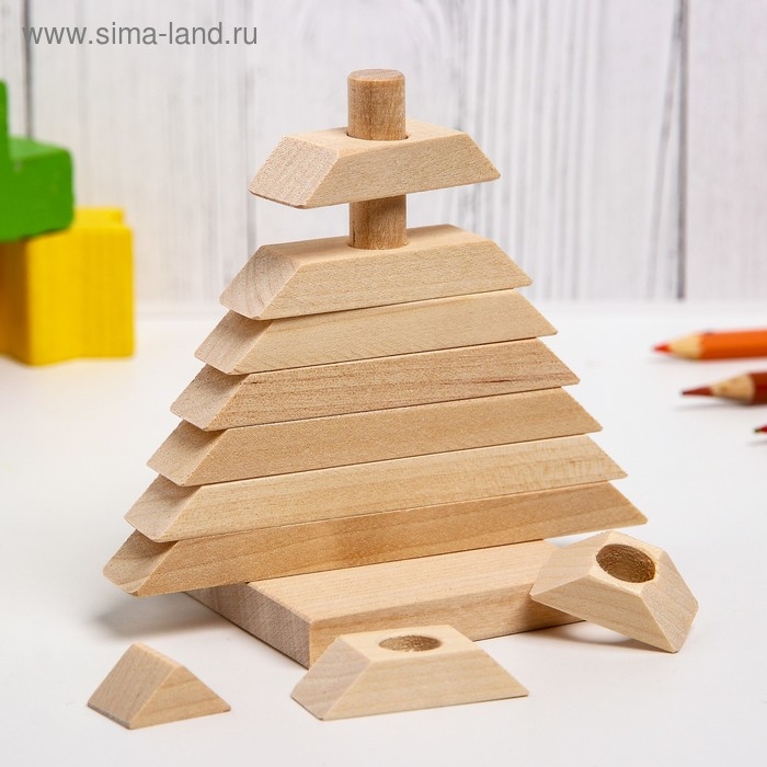 Детская пирамидка &laquo;Ёлочка&raquo;, деревянная, материал: берёза