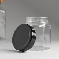 Банка для свечей стекло с крышкой "Шестигранник" прозрачная 180 мл 6,5х6,5х8,5 см