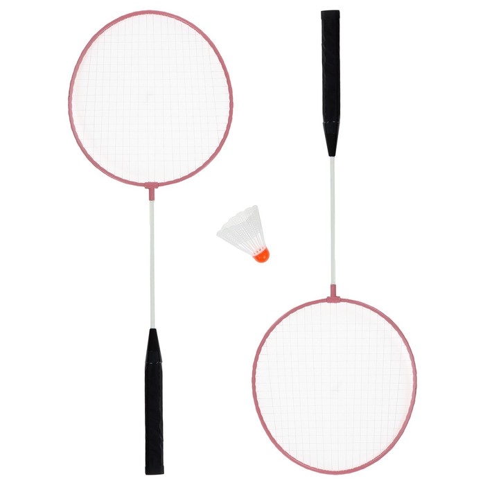 Набор для бадминтона ONLYTOP: 2 ракетки, волан, в сетке, цвета МИКС