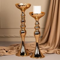 Подсвечник металл на 1 свечу &laquo;Ричард&raquo; цвет золото 12.5 х 12.5 х 37.5 см