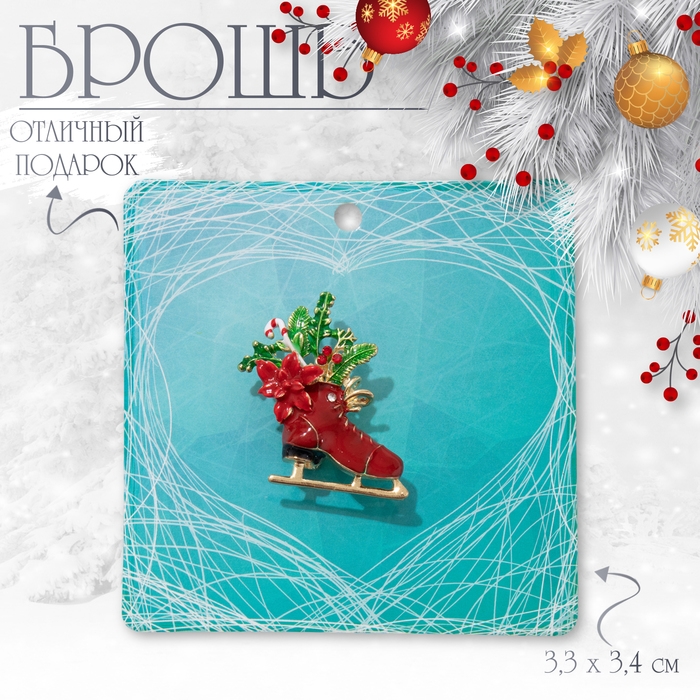 Брошь "Конёк" с цветами, цветная в золоте