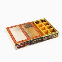 Коробка под 8 конфет и шоколад с ячейками &laquo;Счастья в Новом году!&raquo;, 18 х 18 х 4 см, Новый год