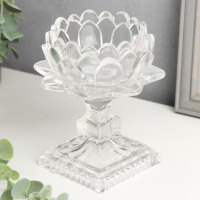 Подсвечник стекло на 1 свечу "Лотос" прозрачный 12,5х12,3х12,3 см Подсвечник стекло на 1 свечу "Лотос" прозрачный 12,5х12,3х12,3 см