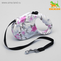 Рулетка "Лапа", 5 м, до 35 кг, принт цветы Рулетка "Лапа", 5 м, до 35 кг, принт цветы