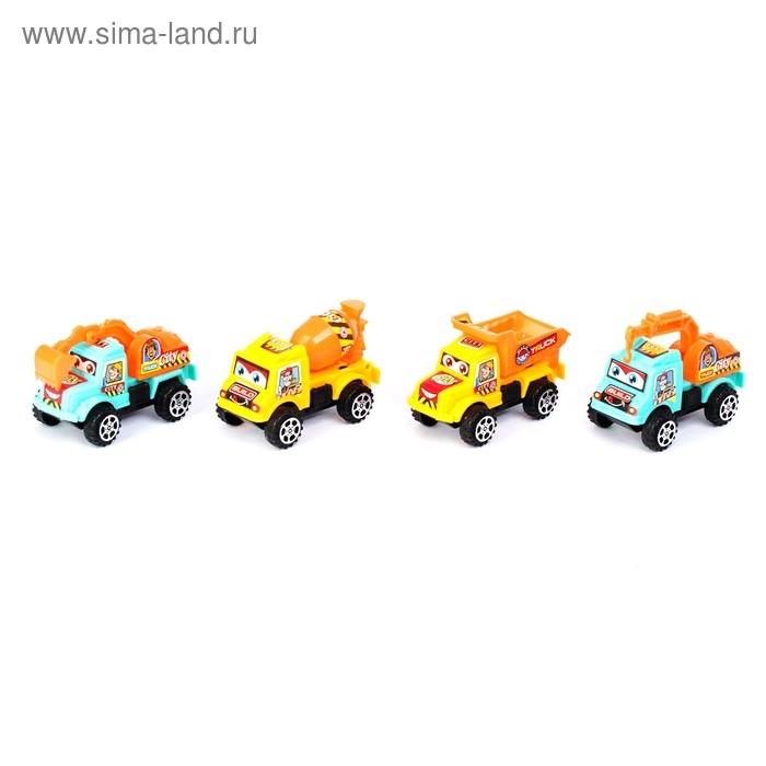 Машина инерционная &laquo;Стройтехника&raquo;, набор 4 шт.