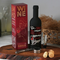Винный набор: штопор, аэратор и каплеулавливатель для бутылки вина &laquo;Для самых важных открытий&raquo;.