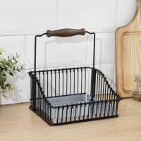 Полка для кухни, для рейлинга, 21&times;11&times;20 см, цвет чёрный