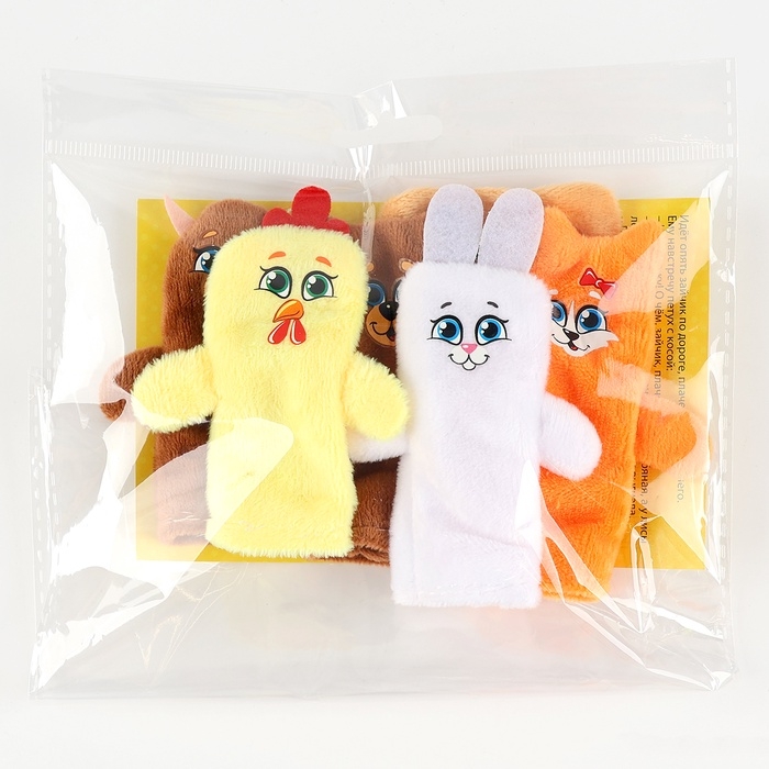 УЦЕНКА Пальчиковый театр "Заяц и лисичка" (6 персонажей+ сценарий)