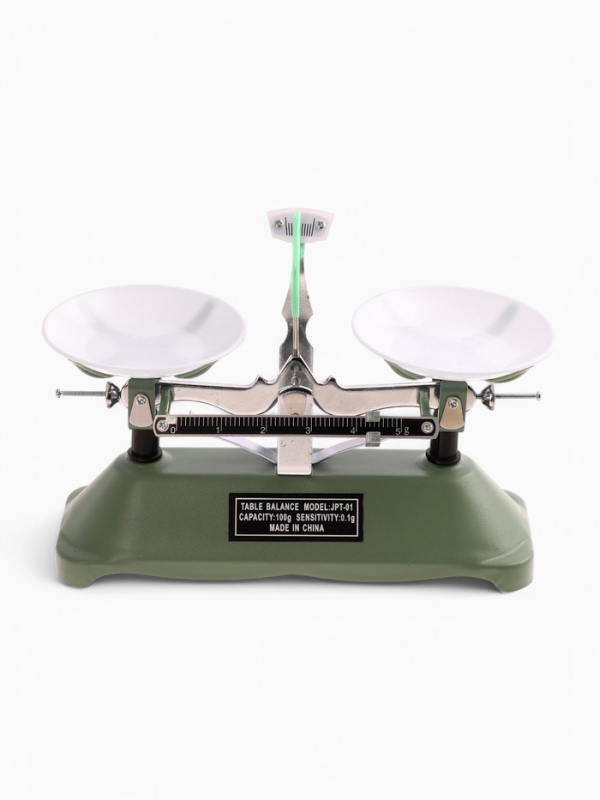 Весы лабораторные, с набором гирь 100 г.