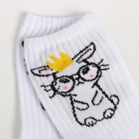 Носки женские "Зайка", цвет белый, размер 23-25 Носки женские "Зайка", цвет белый, размер 23-25