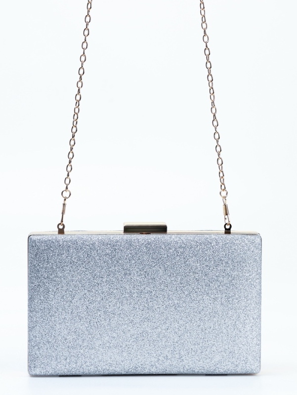 Сумка жен,  17,5*5*9, отд на фермуаре, цепь, серебро