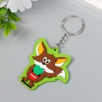 Брелок для ключей на кольце &laquo;Лисёнок с кактусом-сердечком&raquo;, резина, 5.5&times;5.5 см