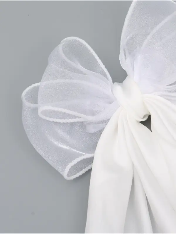 Бант для волос на заколке с лентами, белый, Принцессы