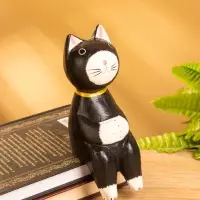 Сувенир &laquo;Кот сидячий&raquo;, 5&times;6&times;15 см, дерево, чёрный