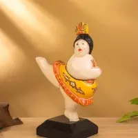 Фигурка на подставке &laquo;Балерина&raquo;, 13&times;8&times;21 см, дерево, оранжевая