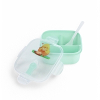 Ланч-бокс с клапаном, 3 секции, "Цыпленок", 14 х 14 х 5 см