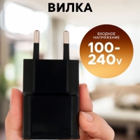 Сетевое зарядное устройство Luazon LN-100AC, 1 USB, 1 А, чёрное