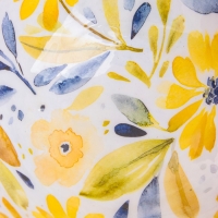 Салатник "Желтые и синие цветы" дерево манго 23х23х10,5 см