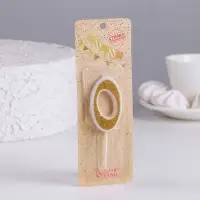 Свеча для торта с блестками &laquo;Цифра 0&raquo;, золотая, 5.2 см