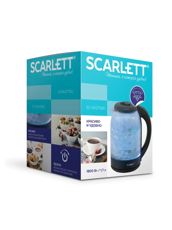 Чайник электрический стеклянный с подсветкой SC-EK27G90 1,7л