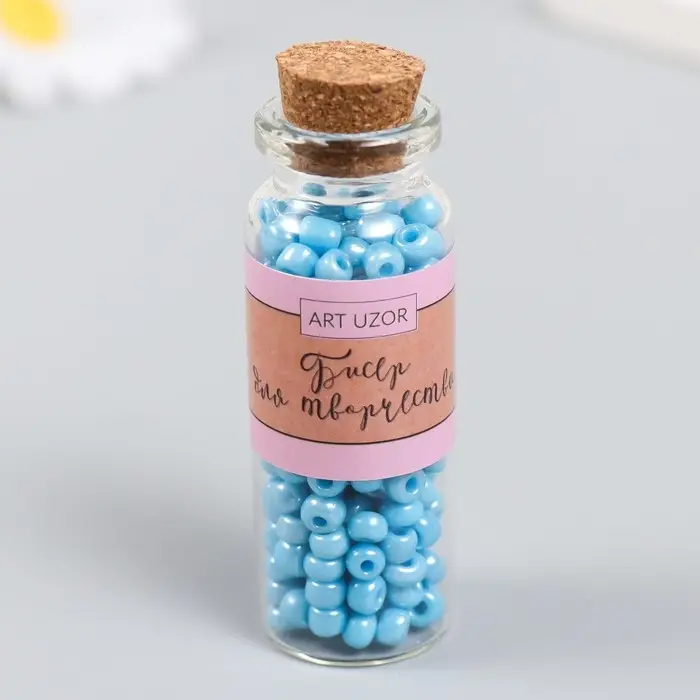 Бисер 6/0 в бутылочке "Сизый" 20 гр керамический блеск 6х2х2 см