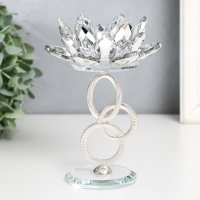 Подсвечник стекло, металл на 1 свечу "Лотос на кольцах" d-4 см 11,2х9х16,5 см Подсвечник стекло, металл на 1 свечу "Лотос на кольцах" d-4 см 11,2х9х16,5 см